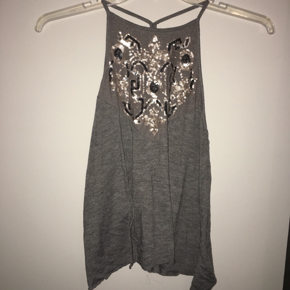 hollister grey tank top